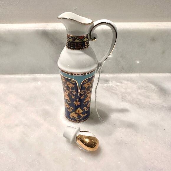 Vintage Signed  Limoges Casa Elite Bacchus Oil & Vinegar Cruet Set 2 Jars Bottle - Picture 3 of 6